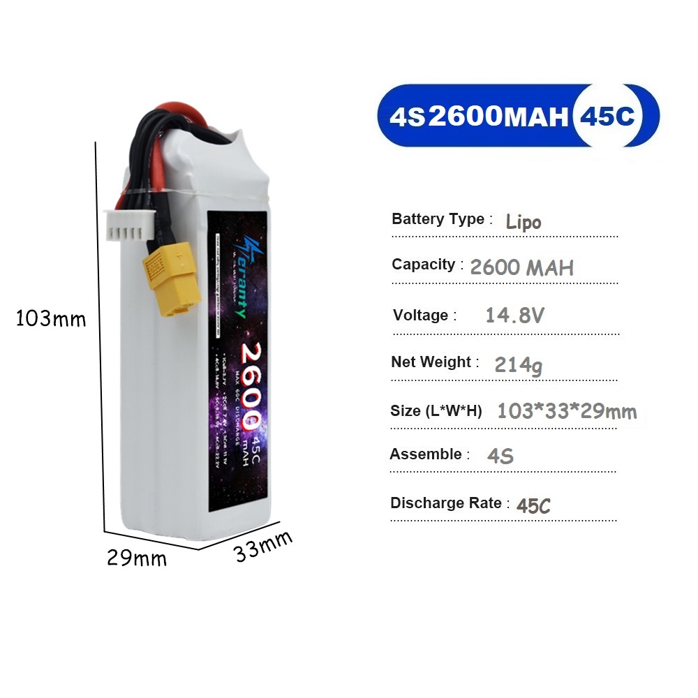 4S LiPo Battery 14.8V 1500mah  - огляд і ціна Drone Battery 4S