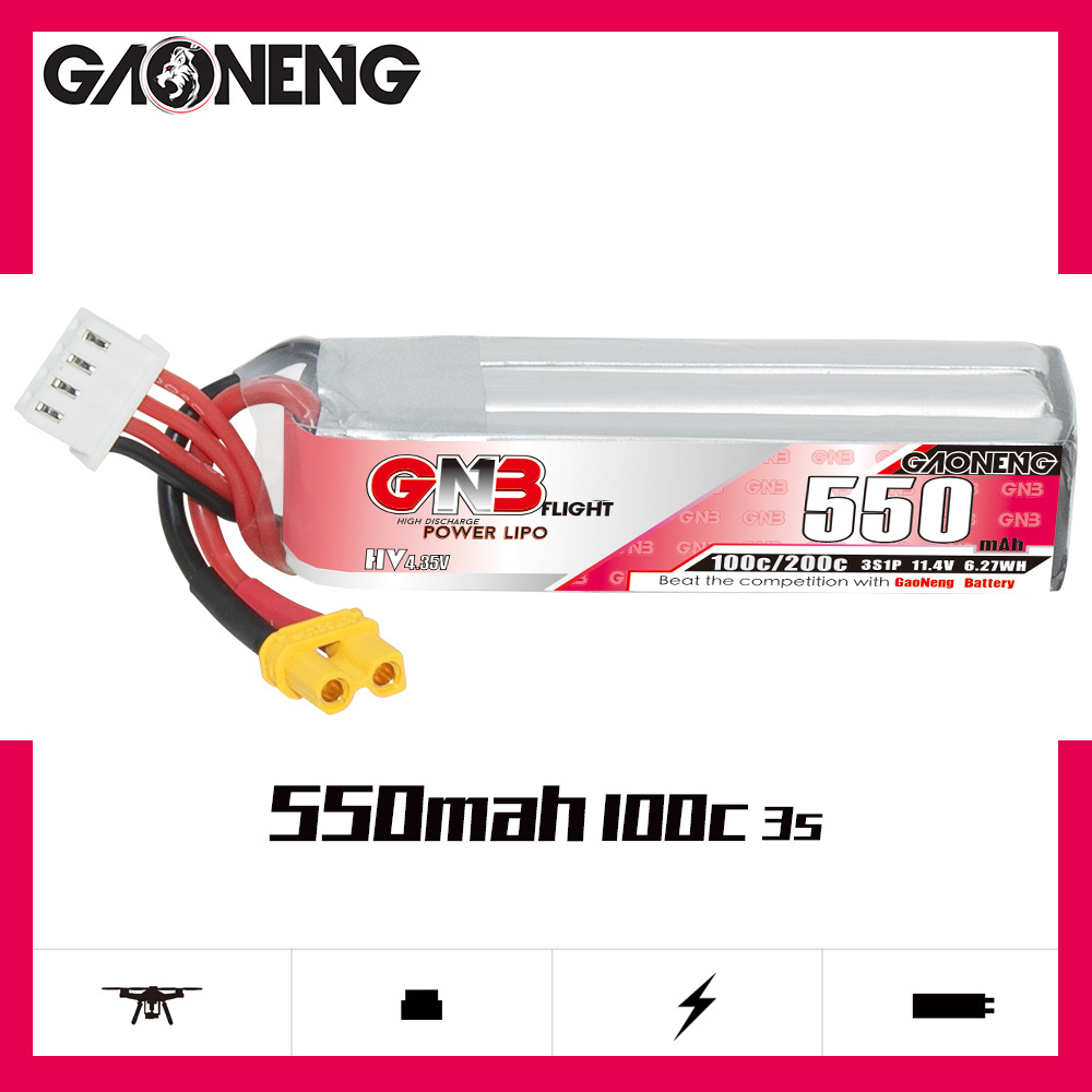 GNB HV 11.4V 550mAh 100C/200C  - огляд і ціна Drone Battery Lipo