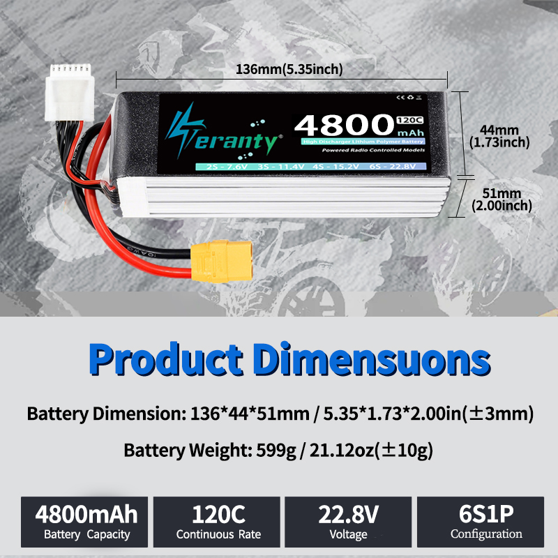 TERANTY 6S 4800mAh Lipo Batter - огляд і ціна Drone Battery 6S
