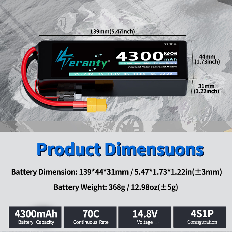 TERANTY 4S 4300mAh 14.8V 70C 1 - огляд і ціна Drone Battery Li-Ion