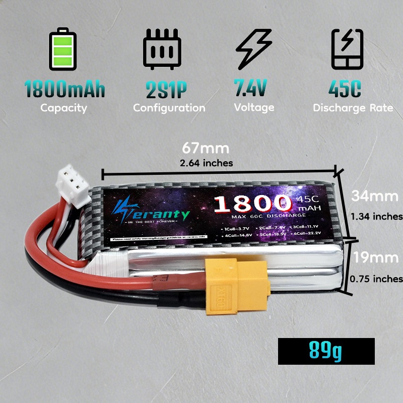 TERANTY 2S 3S 4S 1800mAh Lipo  - огляд і ціна Drone Battery 3S