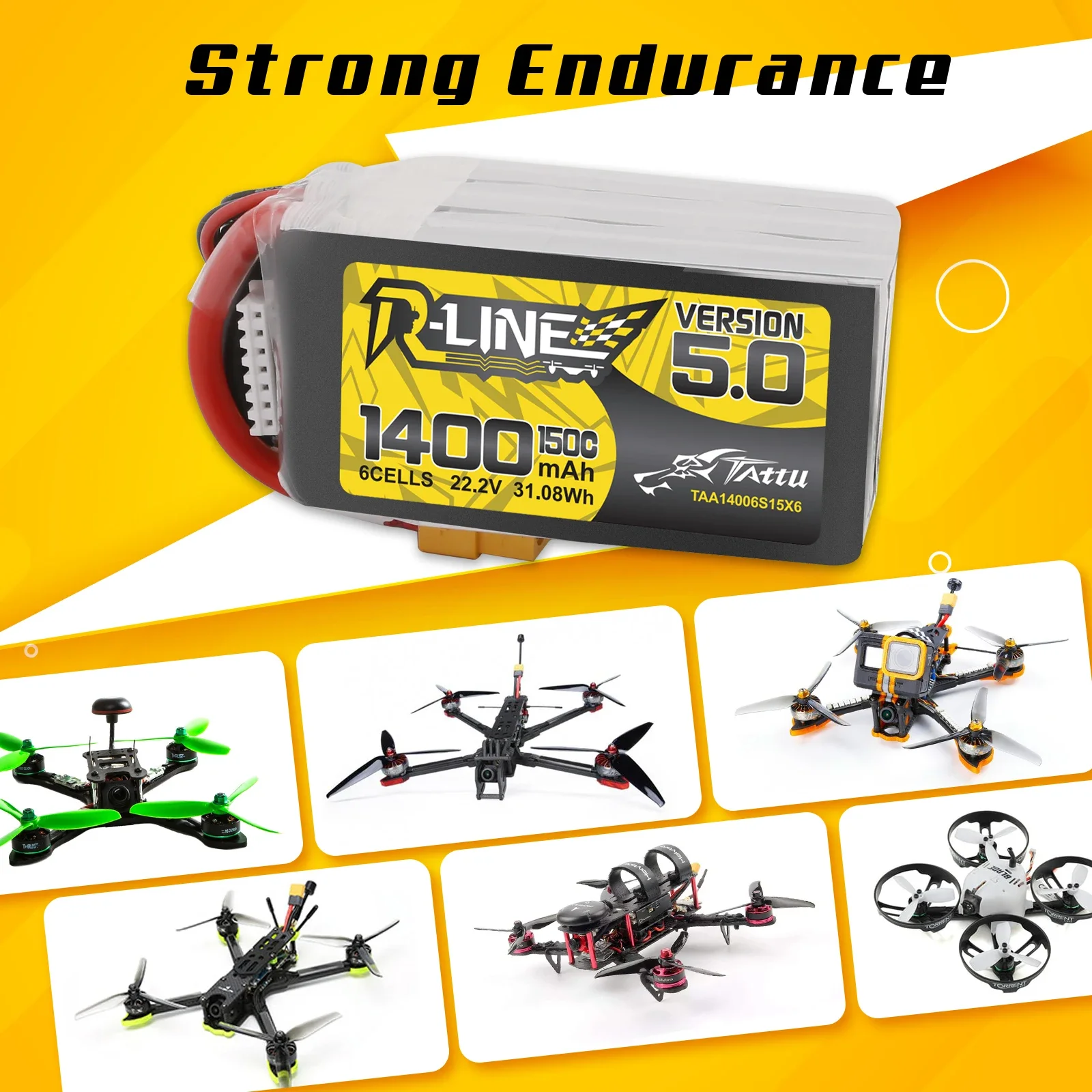 Tattu R-Line 1200mAh 1400mAh 6 - огляд і ціна Drone Battery 6S