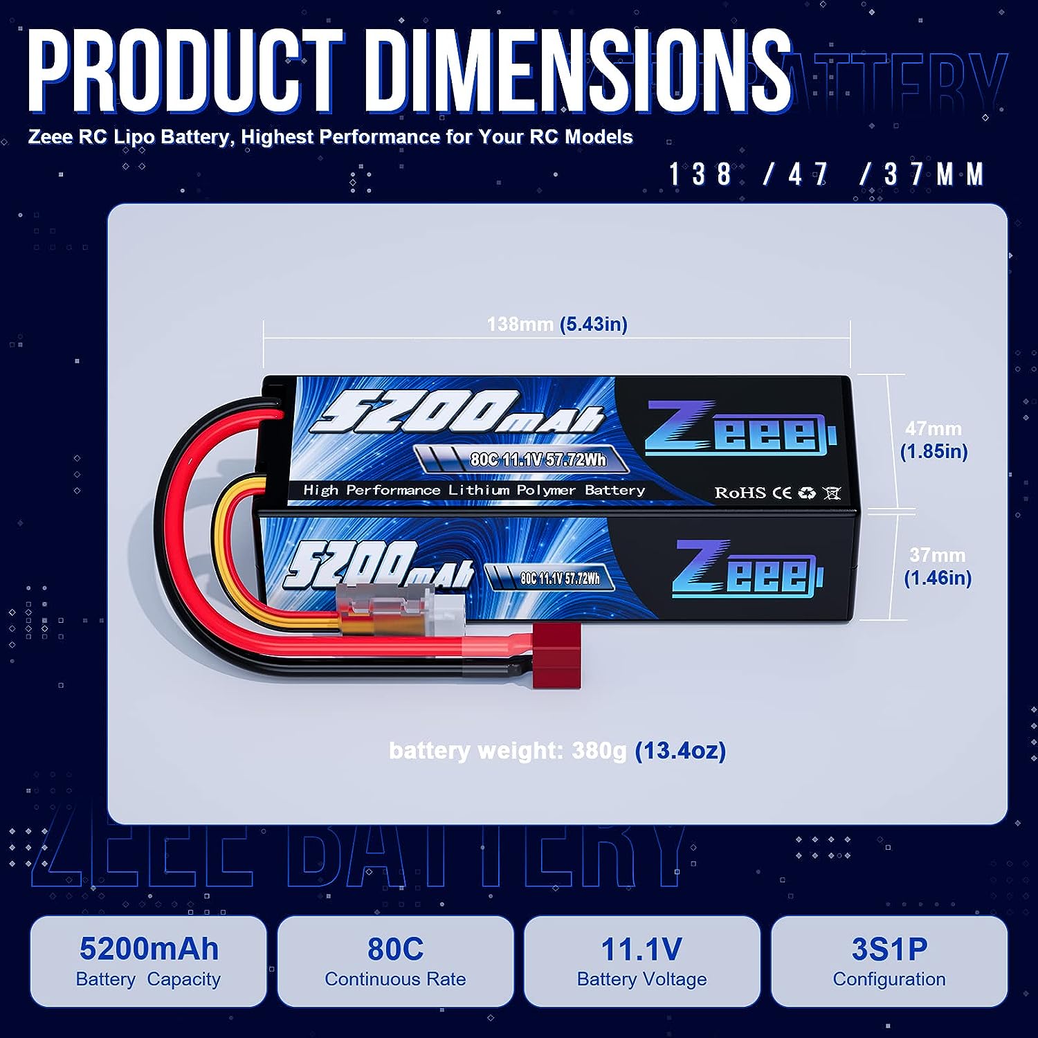 1/2pcs Zeee 3S 5200mAh Lipo Ba - огляд і ціна Drone Battery 4S