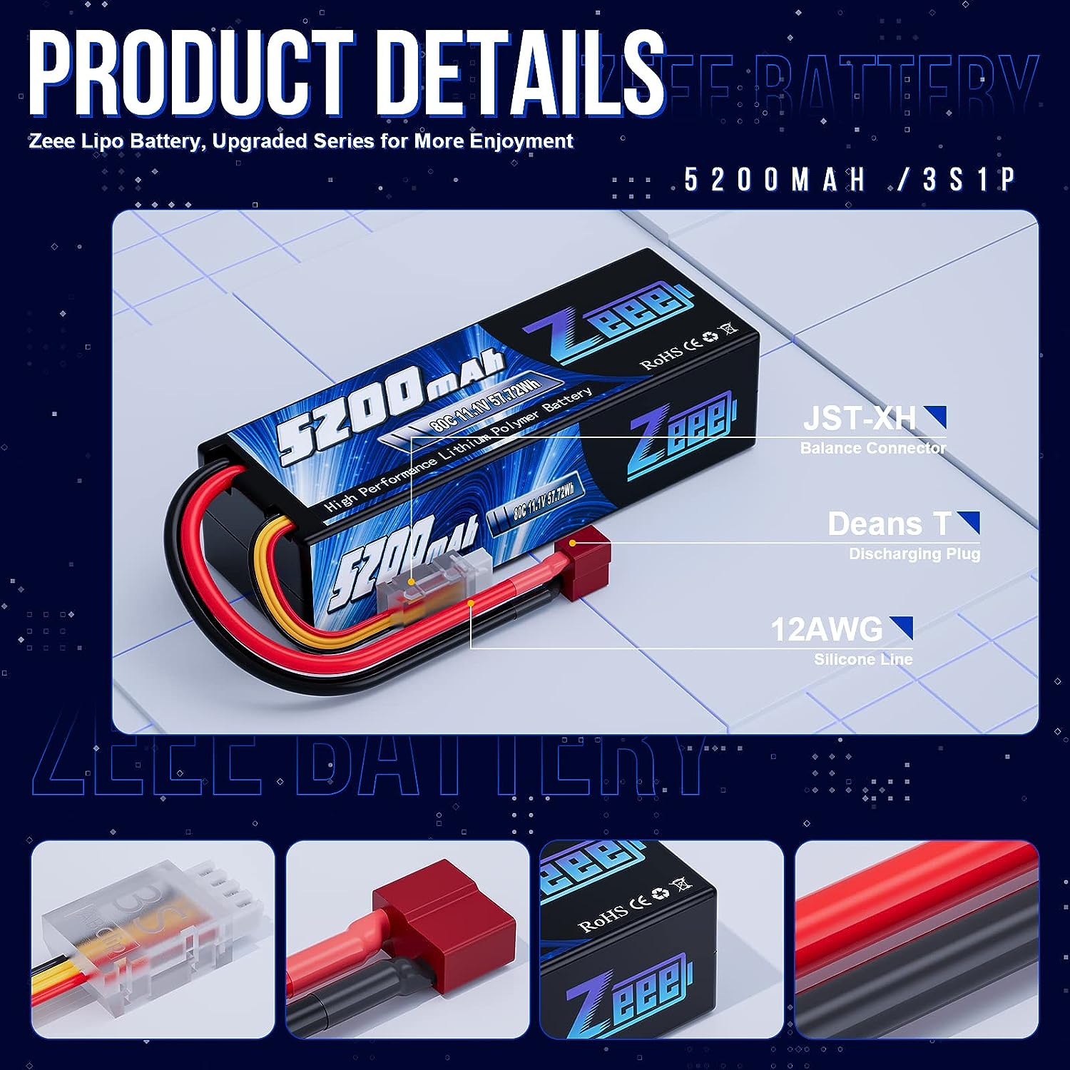 1/2pcs Zeee 3S 5200mAh Lipo Ba - огляд і ціна Drone Battery 4S