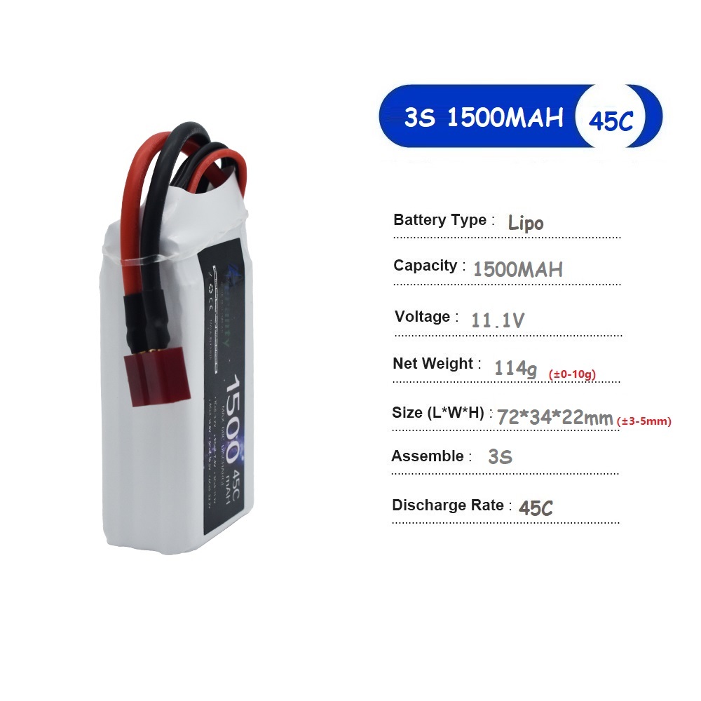 11.1V LiPo Battery 3S 1500mah  - огляд і ціна Drone Battery Connector