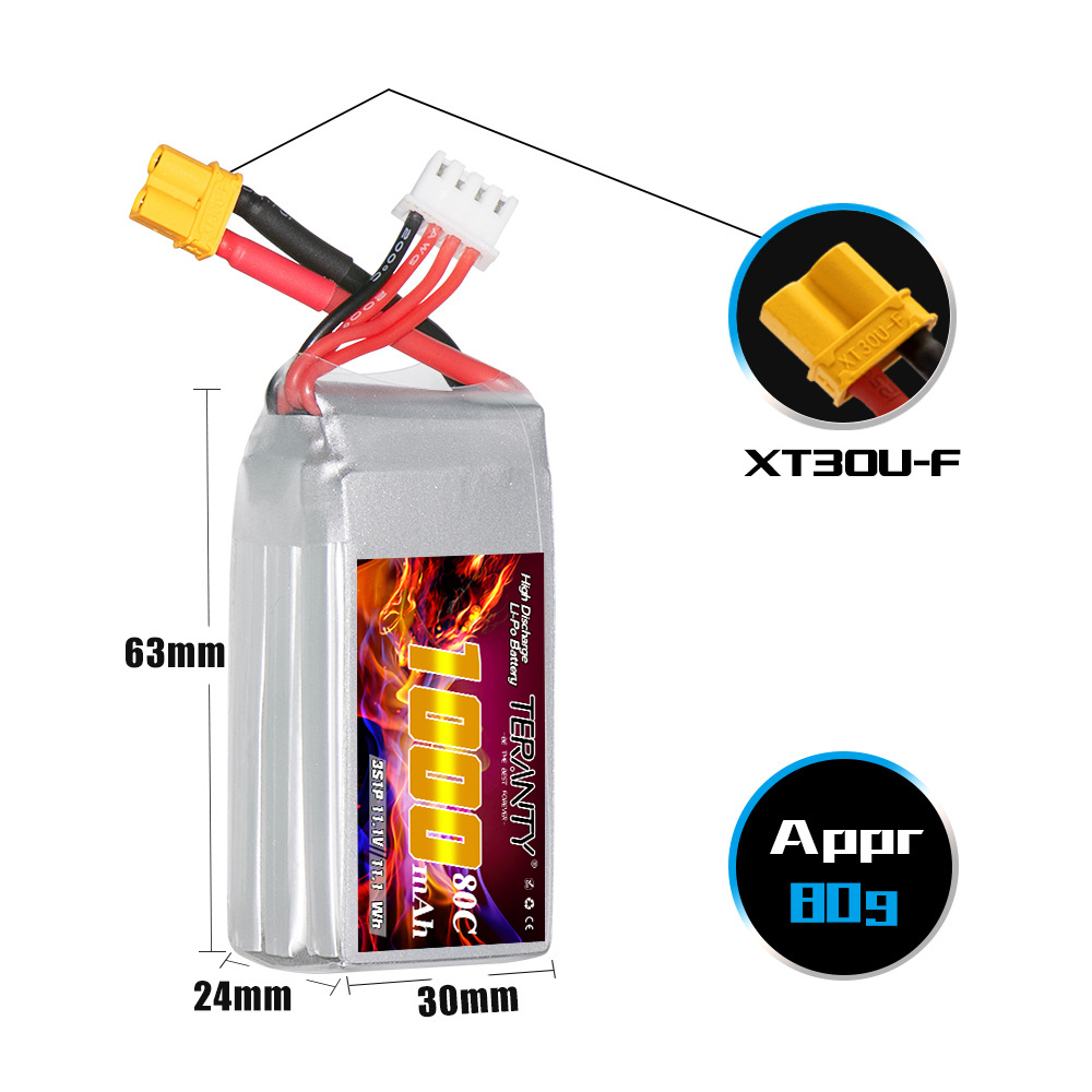 TERANTY 3S 11.1V 80C/160C 1000 - огляд і ціна Drone Battery 3S