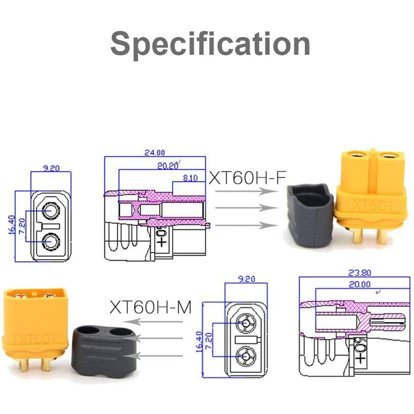 5 Pairs XT60H Connector Plug w - огляд і ціна Drone Battery Connector